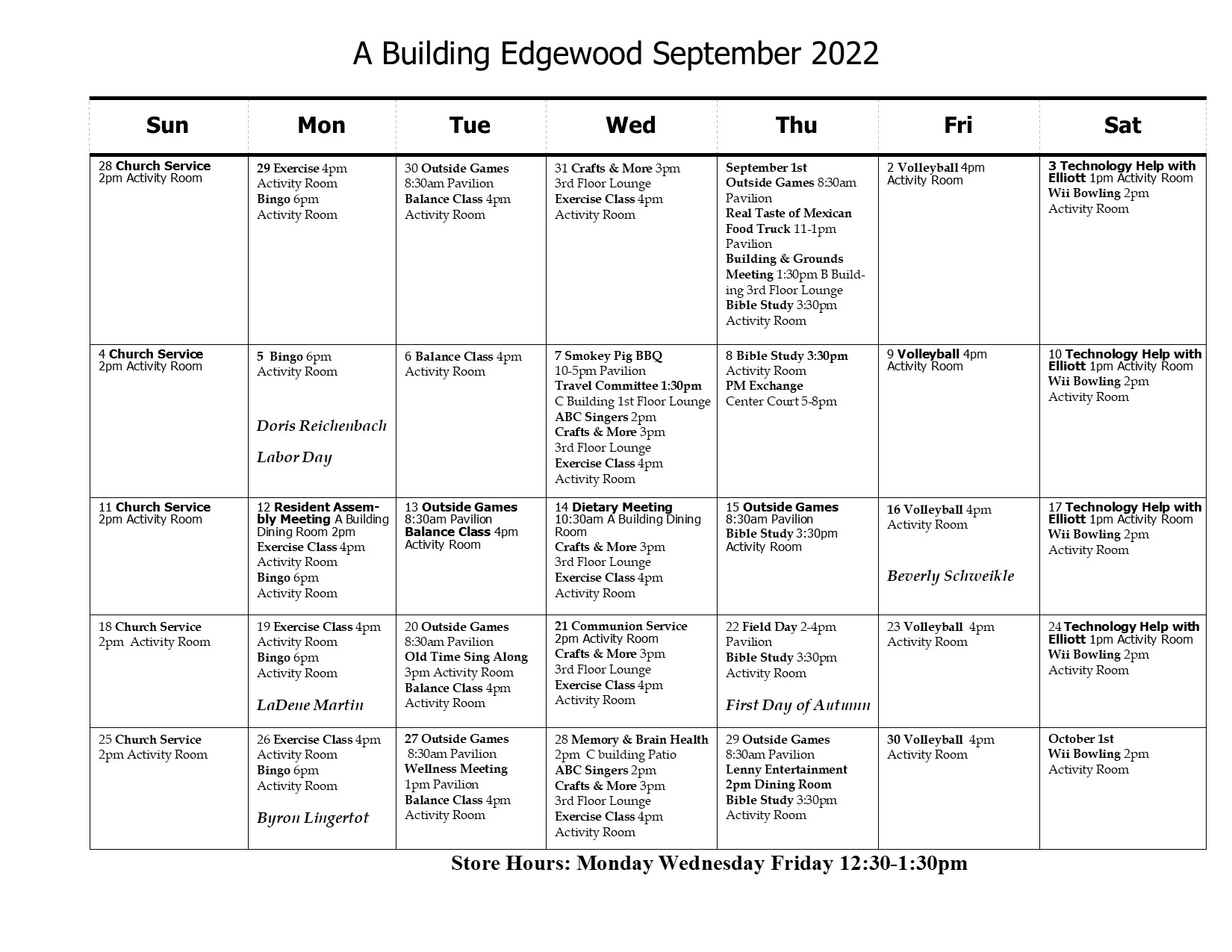 A Building September Calendar 2022