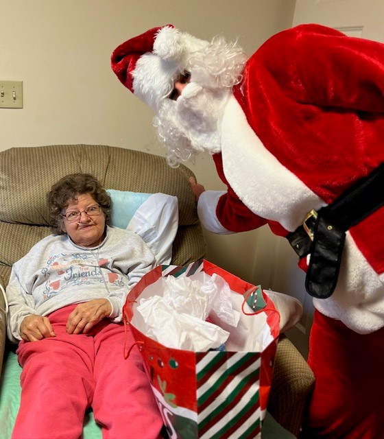 Barb Summers with Santa