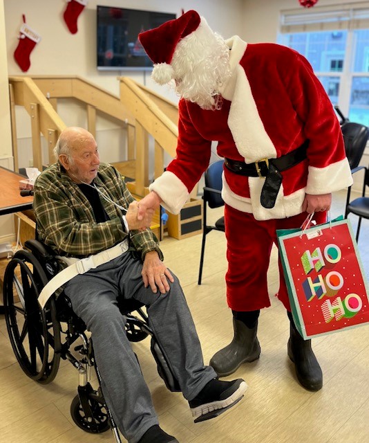 Harold Drick with Santa