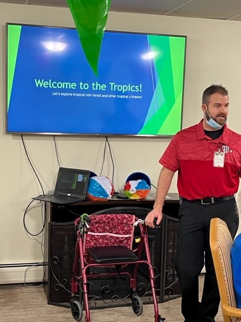 Kaleb presenting Welcome to the tropics
