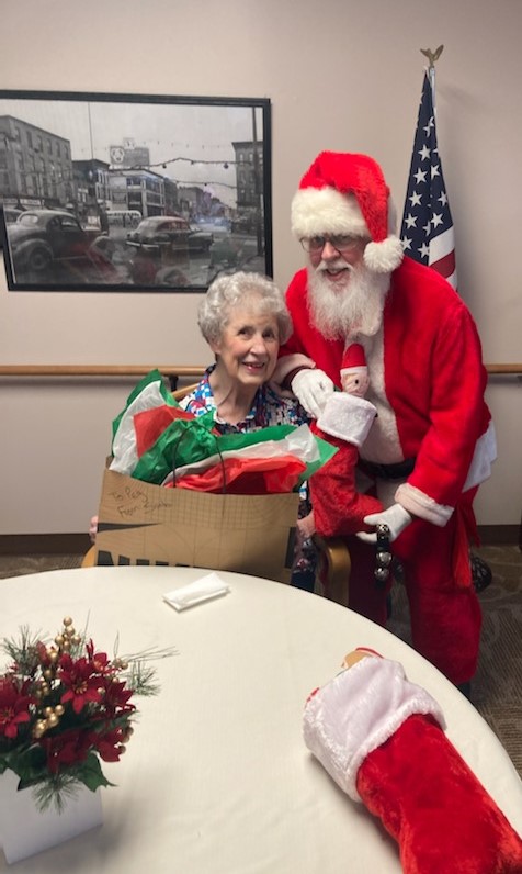 Peggy Wilson with Santa 1