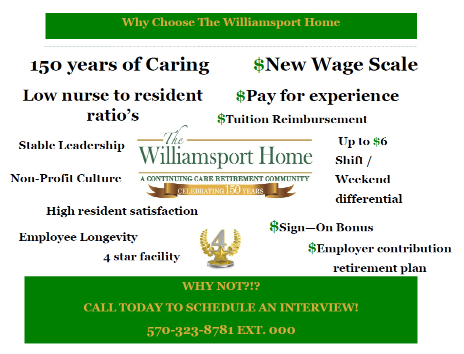 join the team at the williamsport home